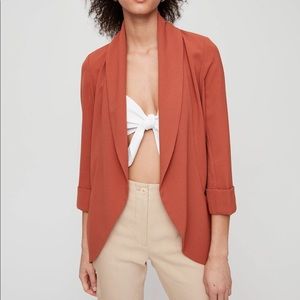 Aritzia Crepe Chevalier Blazer in Burnt Orange